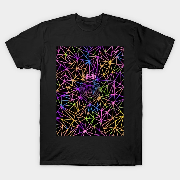 COLORFUL Geometric Lion T-Shirt by SartorisArt1